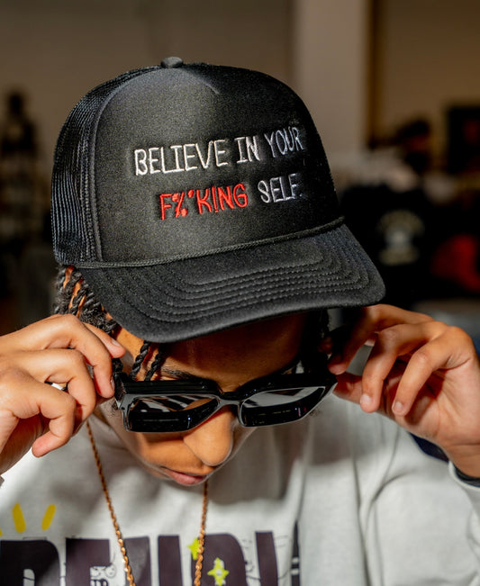 Believe In Yourself Trucker Hat (Explicit Edition)