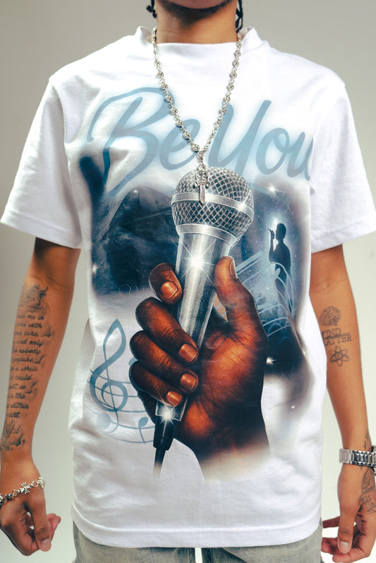 "The Dreamer" Tee (white/blue) Heavyweight & Oversized